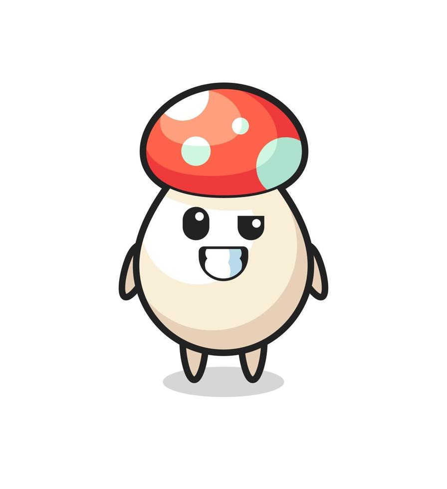 mignonne mascotte de champignon avec un visage optimiste vecteur