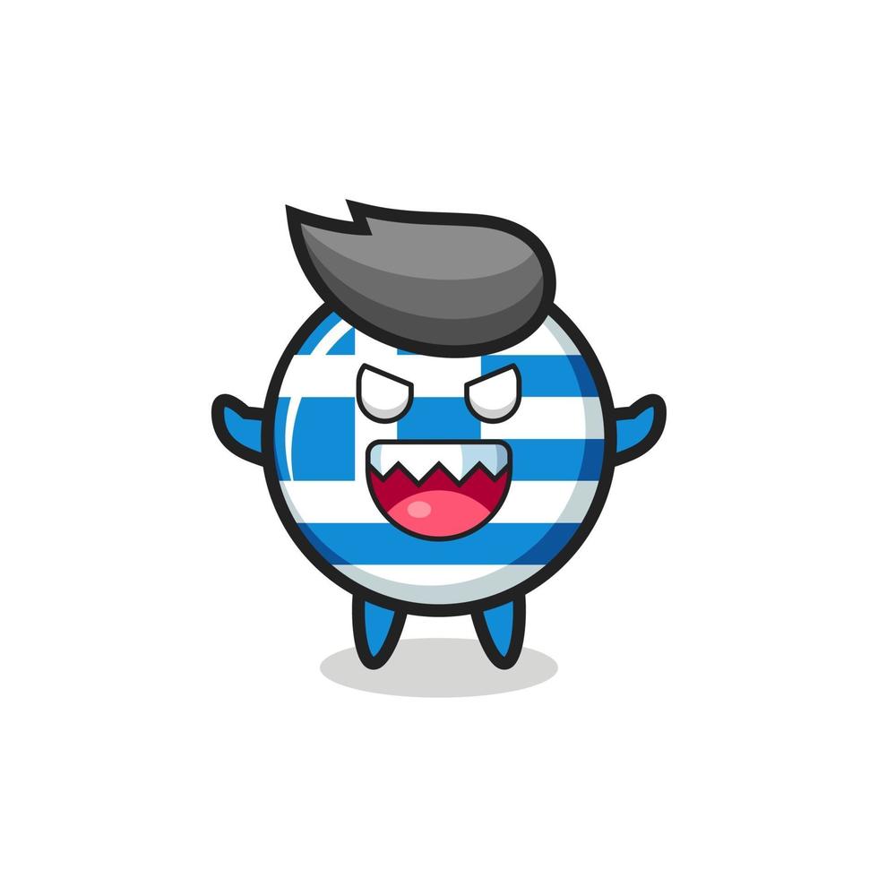 Illustration du personnage mascotte du drapeau de la Grèce maléfique vecteur