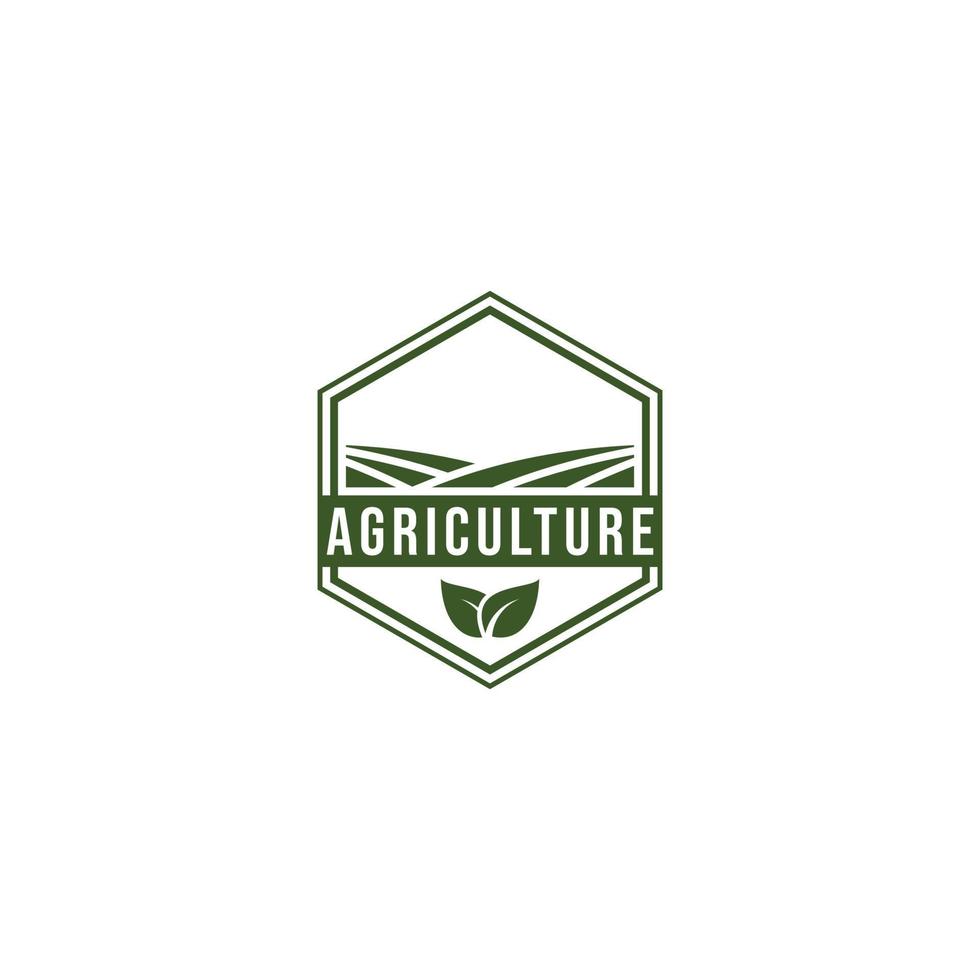 modèle de logo agricole sur fond blanc vecteur