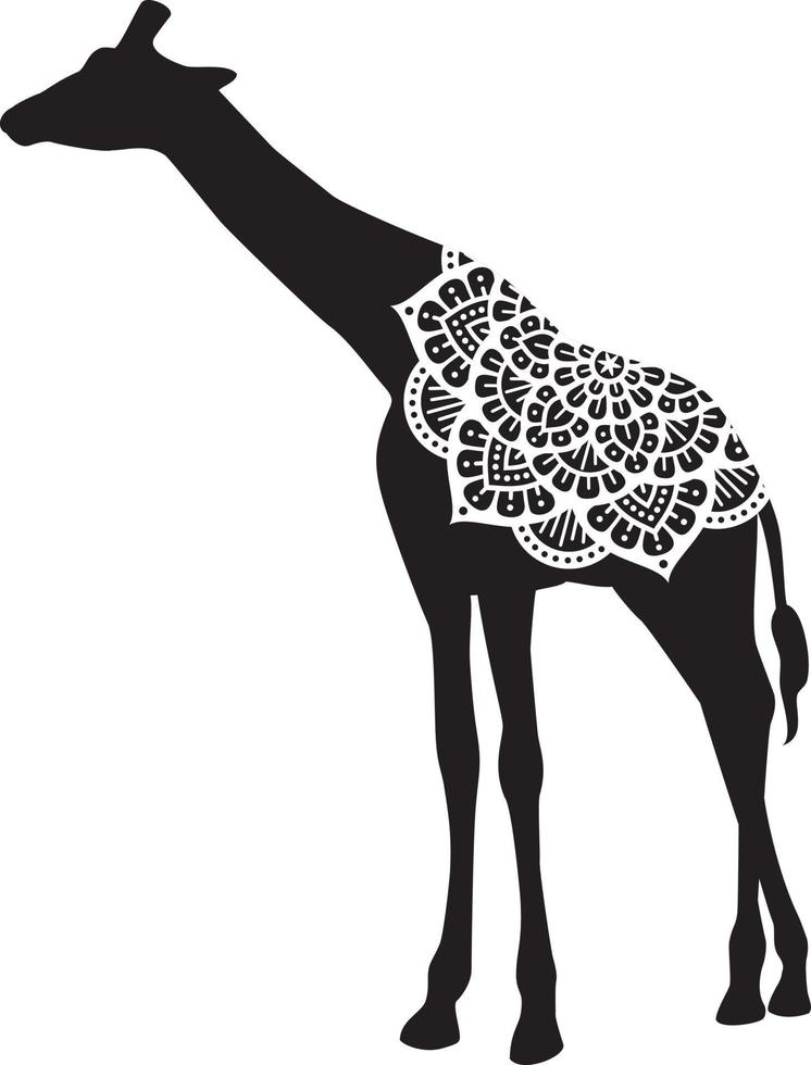 icône de mandala girafe vecteur