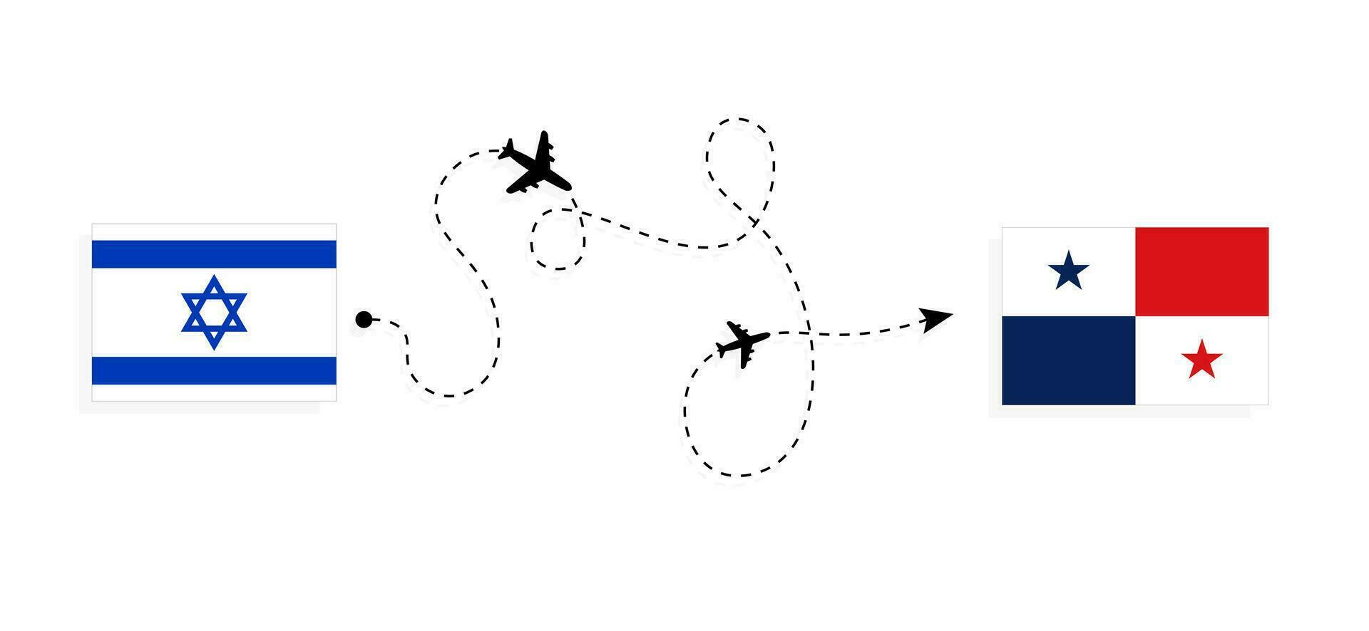vol et Voyage de Israël à Panama par passager avion Voyage concept vecteur