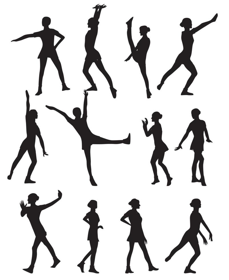 silhouette, de, a, danse, femme, vecteur, illustration vecteur