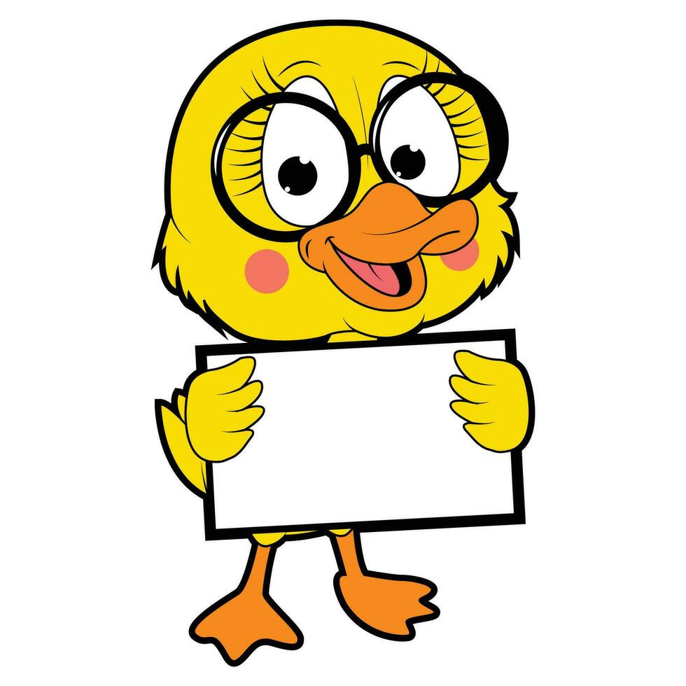 illustration de dessin animé animal canard mignon vecteur