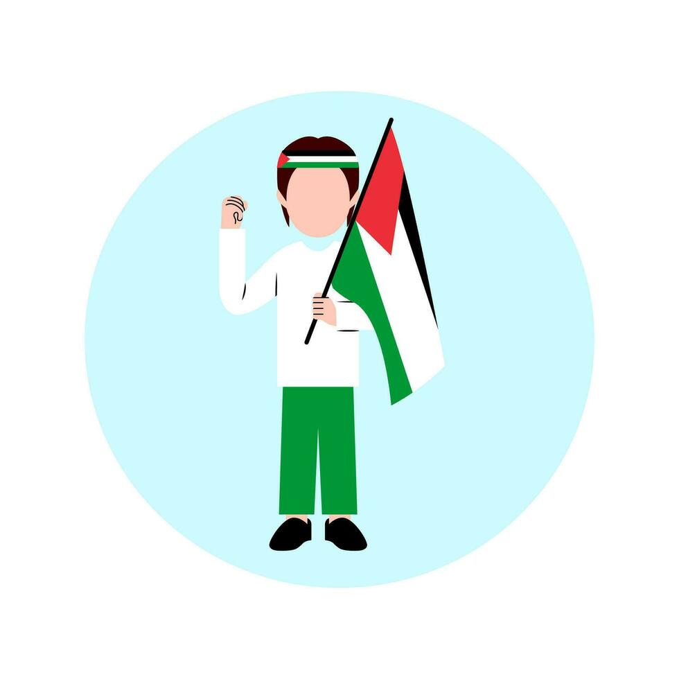 homme en portant Palestine drapeau vecteur