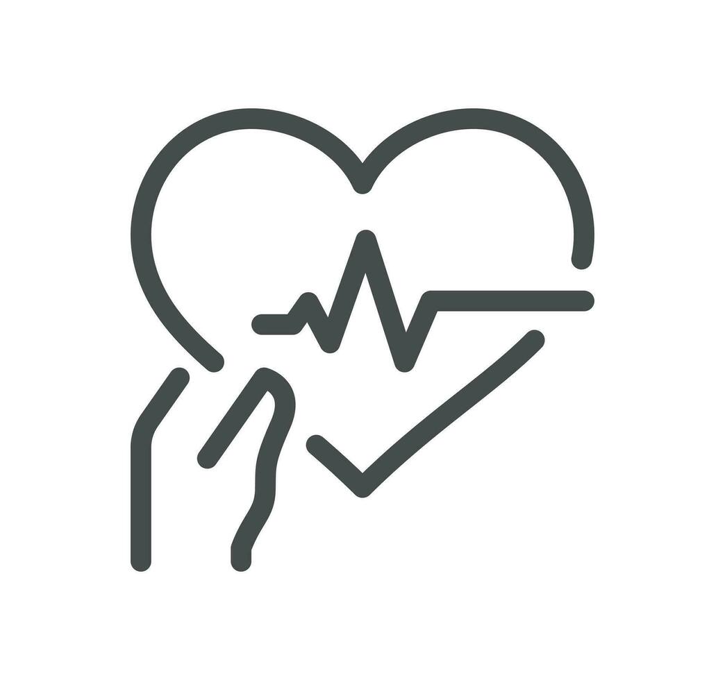 hôpital et médical se soucier en relation icône contour et linéaire vecteur. vecteur