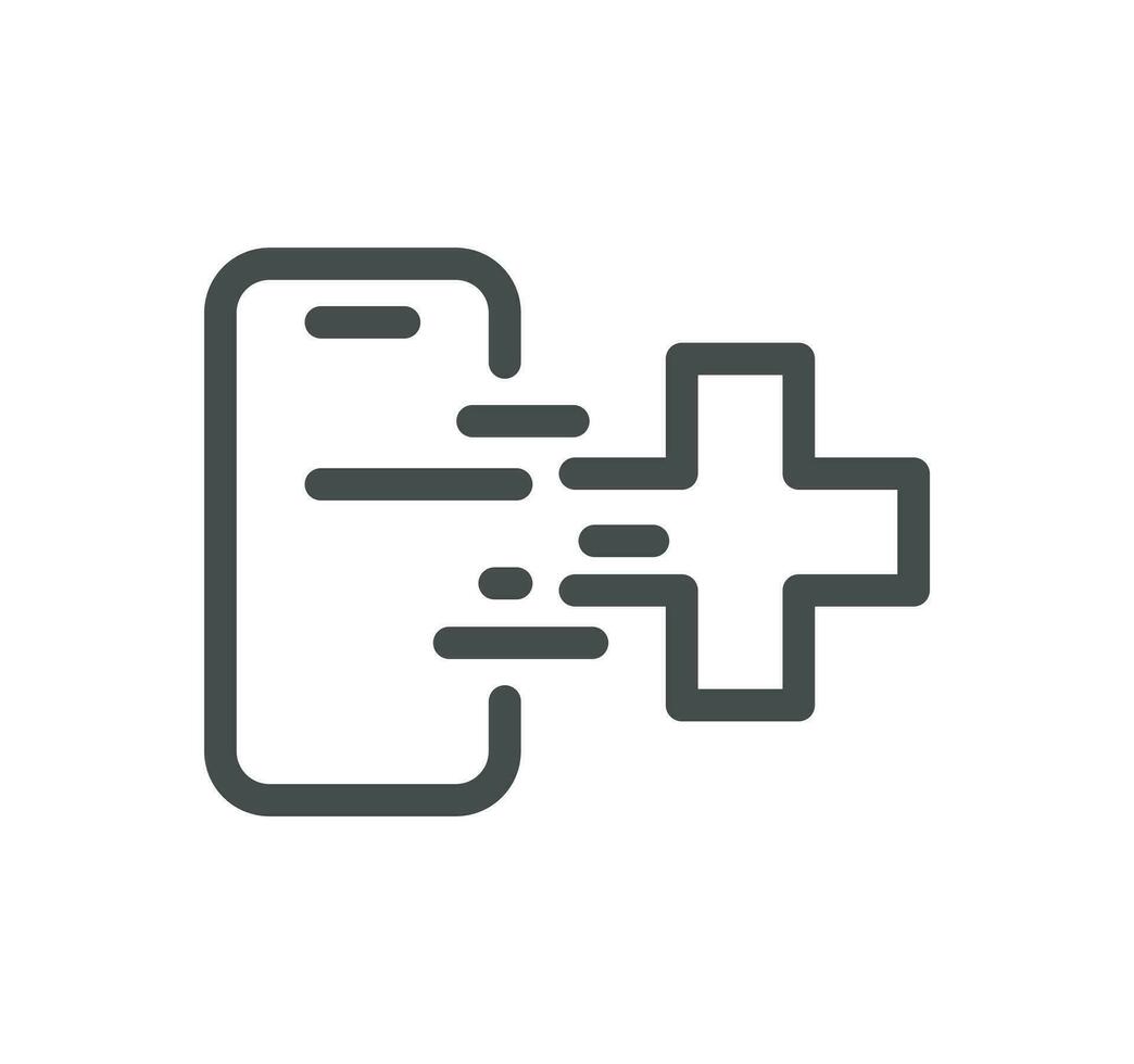 hôpital et médical se soucier en relation icône contour et linéaire vecteur. vecteur