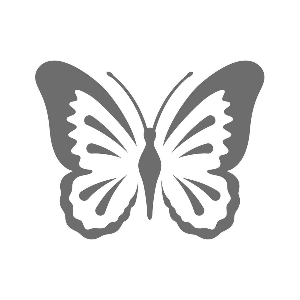 papillon vecteur icône. Facile noir tatouage ou logo symbole.