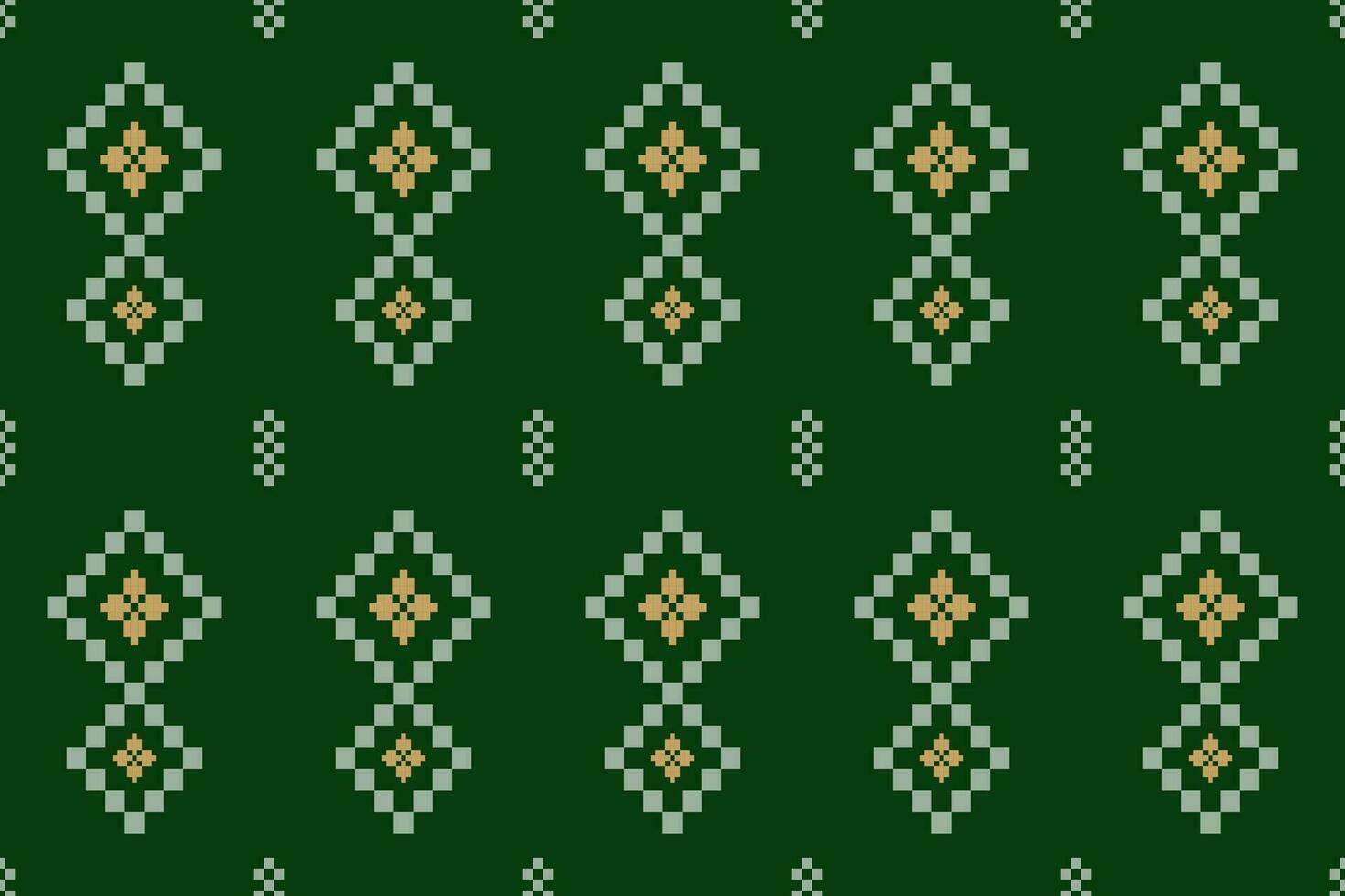 vert traverser point coloré géométrique traditionnel ethnique modèle ikat sans couture modèle frontière abstrait conception vecteur