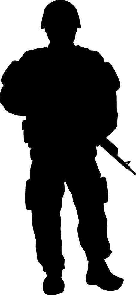 soldats silhouette vecteur illustration. militaire soldat graphique Ressources pour icône, symbole, ou signe. soldat silhouette pour militaire, armée, sécurité, guerre ou la défense