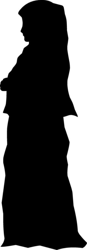 femme musulman silhouette vecteur illustration. femme musulman avec hijab pour eid moubarak. Ramadan conception graphique dans musulman culture et Islam religion