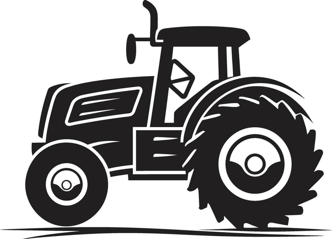 noir et blanc tracteur icône tracteur ligne art illustration vecteur