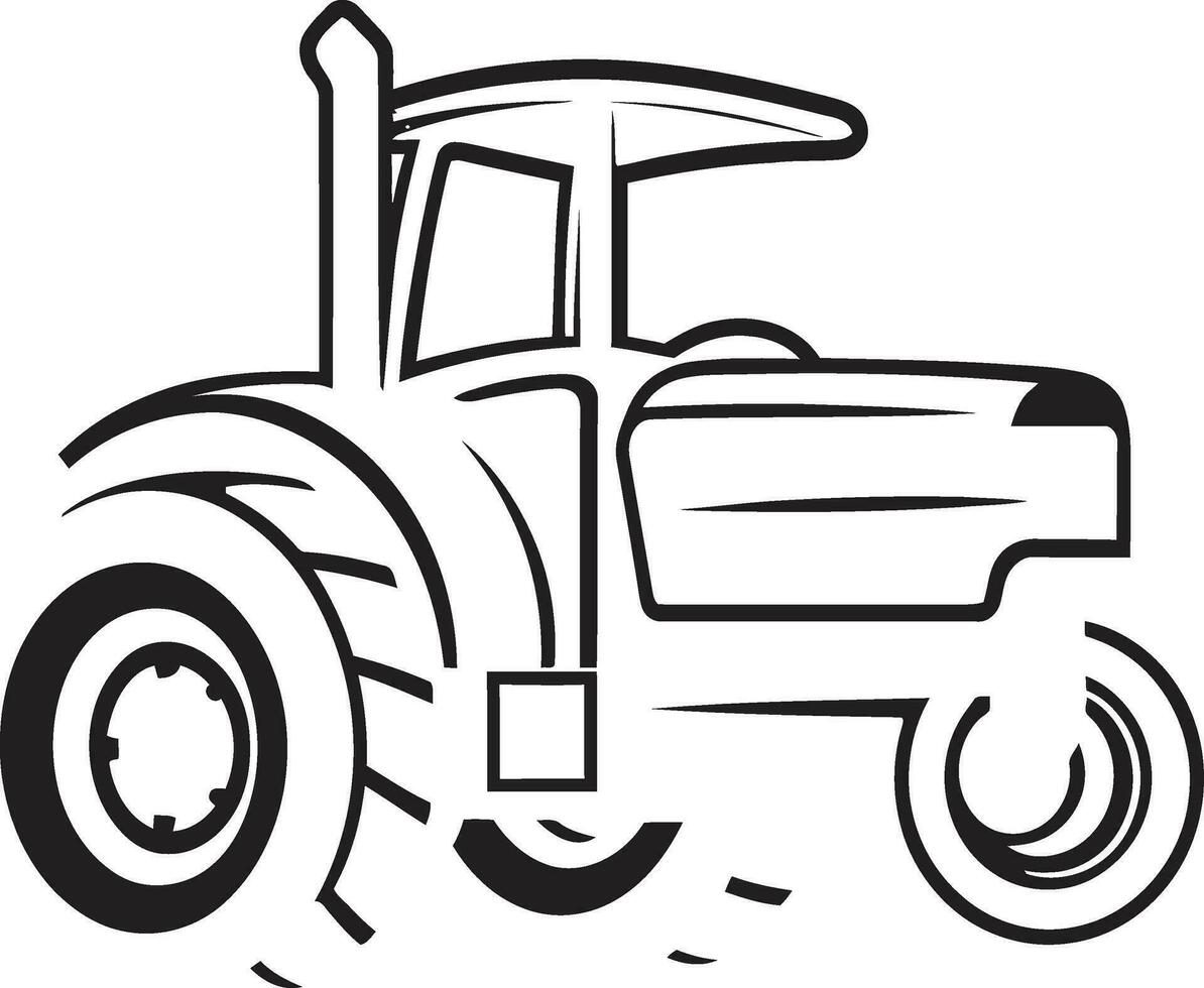 monochromatique tracteur ligne art antique tracteur illustration vecteur