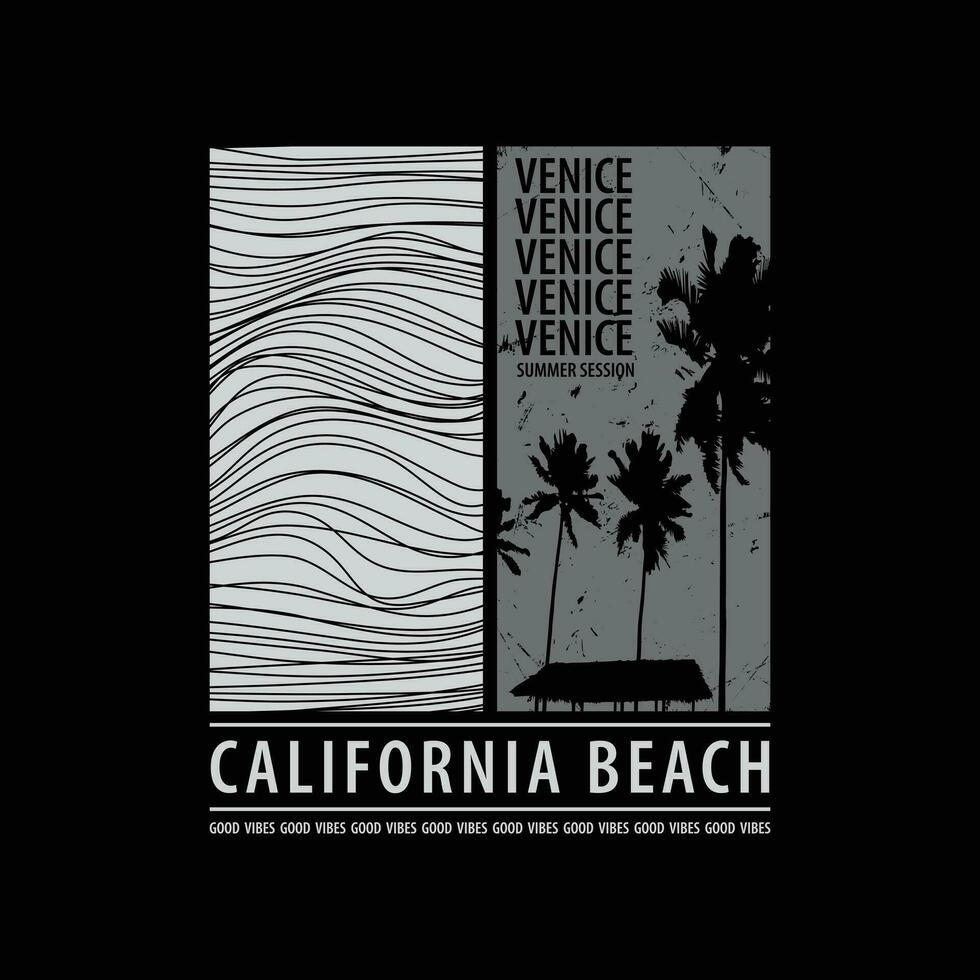 Californie plage illustration typographie pour t chemise, affiche, logo, autocollant, ou vêtements marchandise vecteur