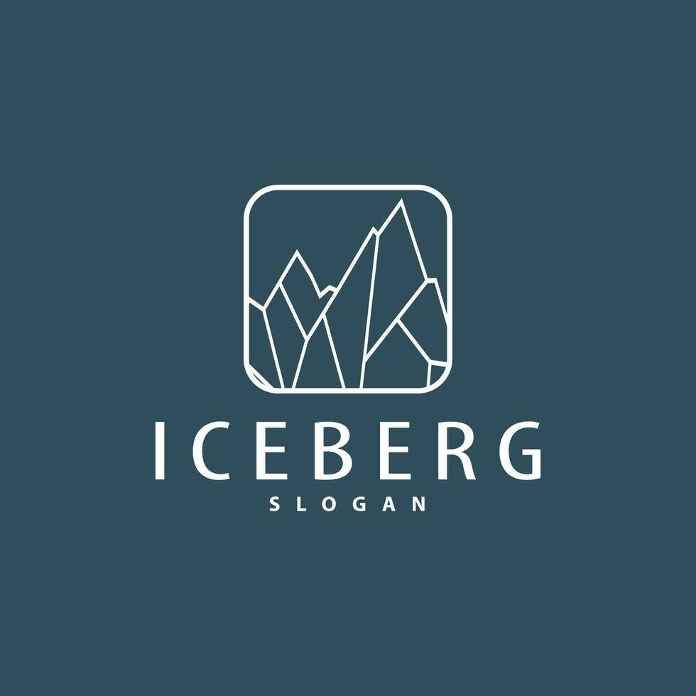 antarctique du froid Montagne iceberg logo conception, Facile vecteur modèle symbole illustration