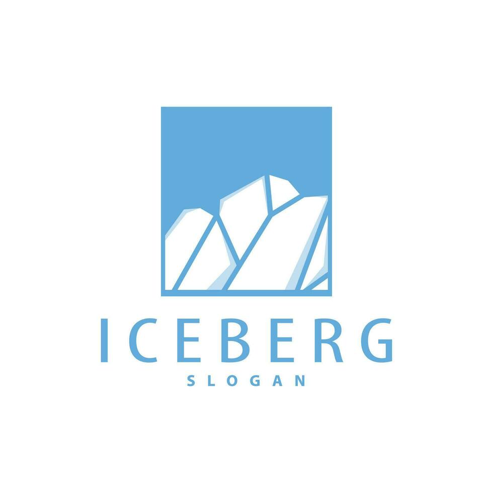 antarctique du froid Montagne iceberg logo conception, Facile vecteur modèle symbole illustration