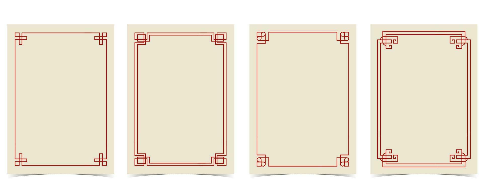 chinois Nouveau année Contexte avec cadre, bordure.modifiable vecteur illustration pour carte postale,a4 Taille