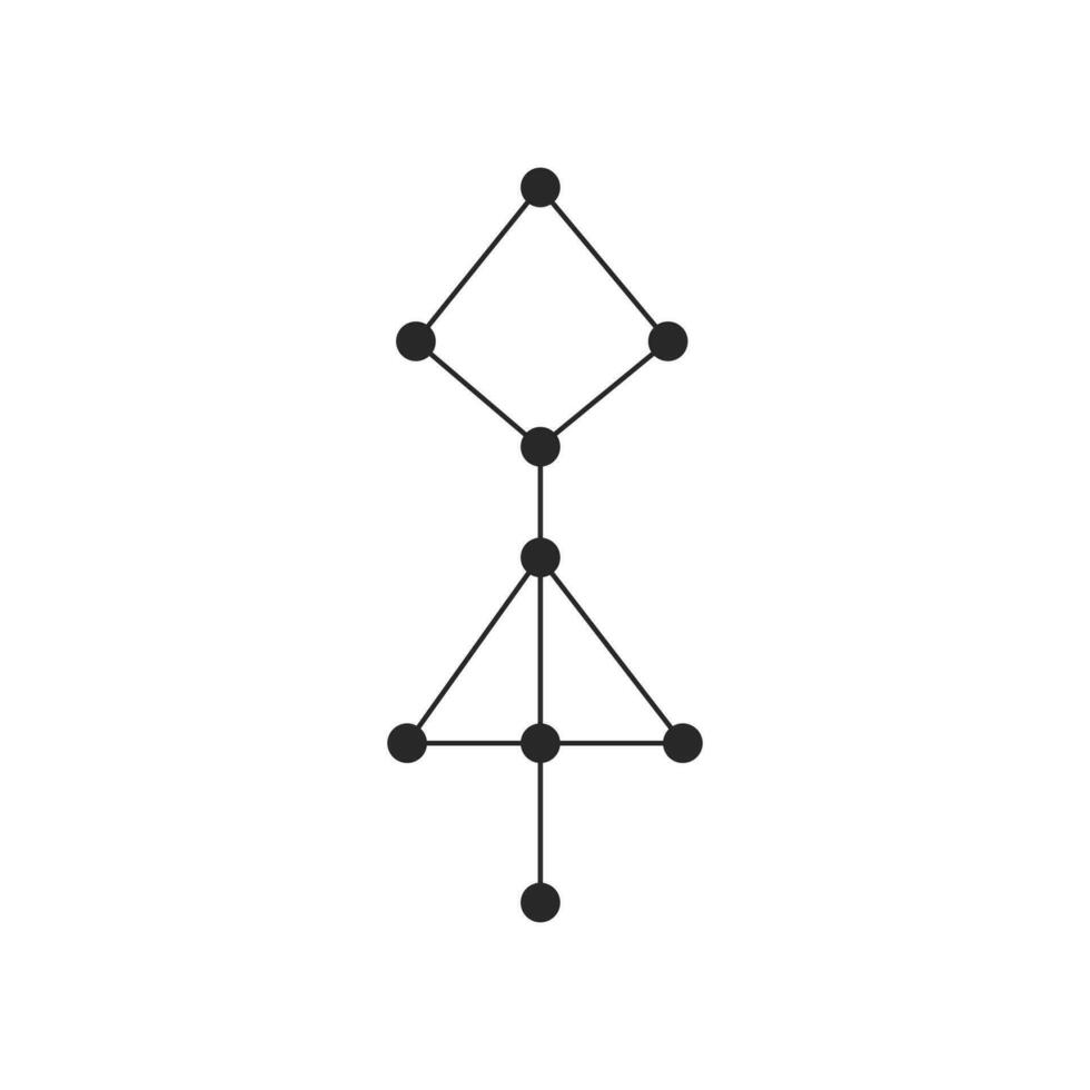 composés et des atomes graphique élément isolé. abstrait constellation, graphique symbole logo ou tatouage vecteur