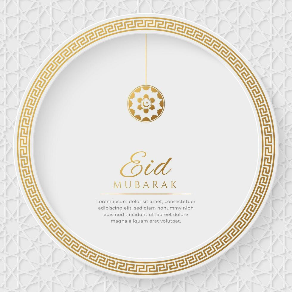 eid mubarak islamique frontière Contexte avec décoratif modèle vecteur