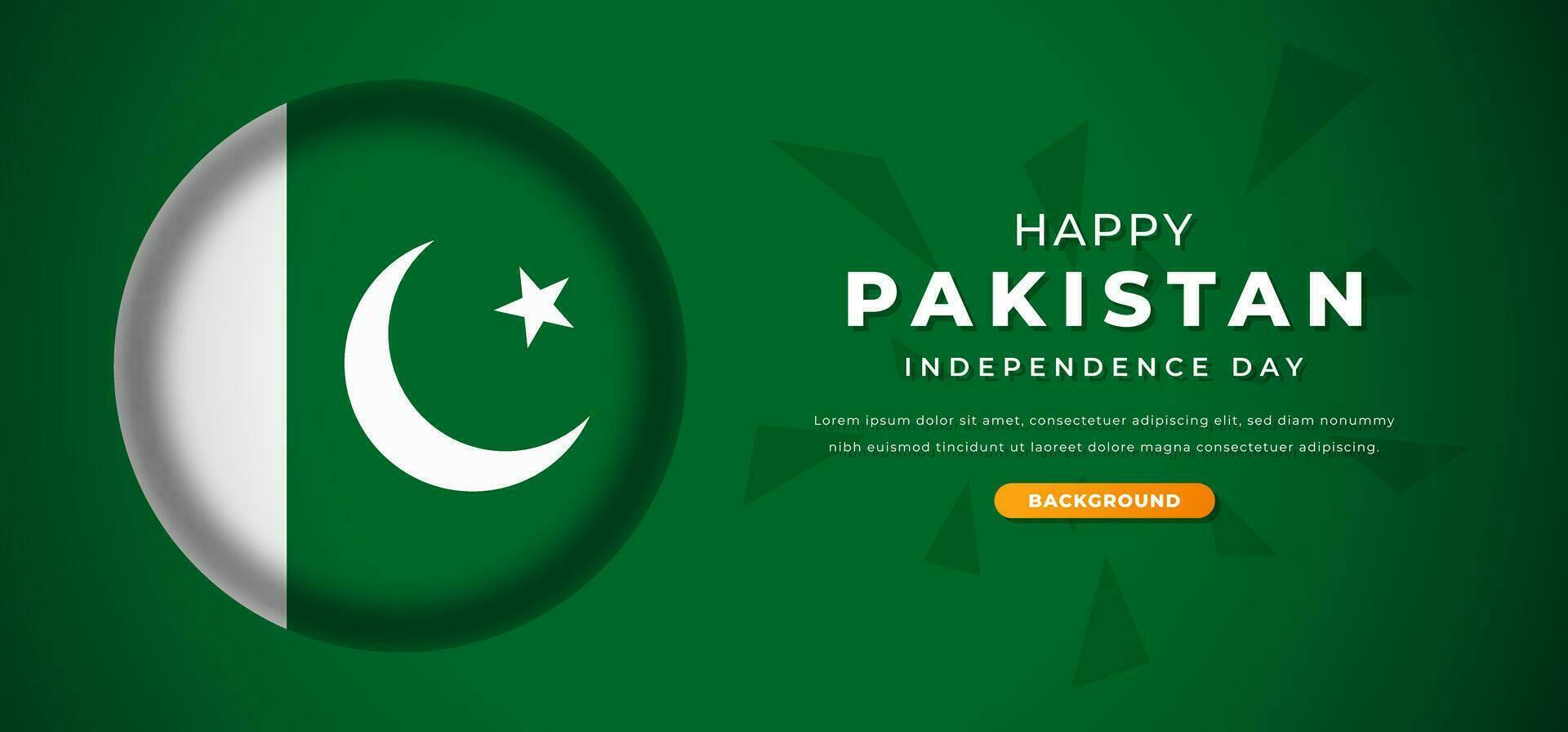 content Pakistan indépendance journée conception papier Couper formes Contexte illustration pour affiche, bannière, publicité, salutation carte vecteur