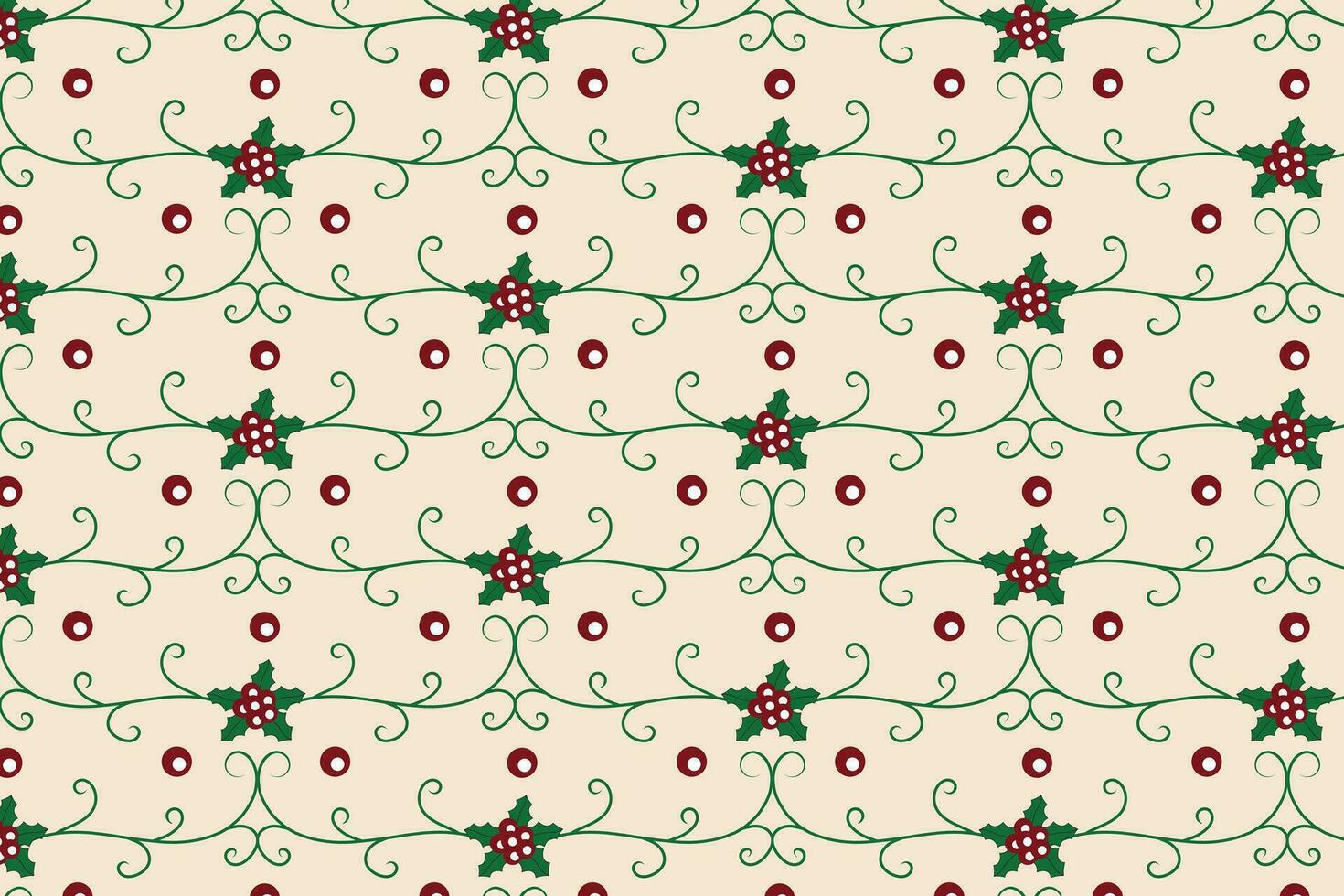 Noël s'épanouit tourbillonne houx feuilles sans couture modèle, hiver ambiance baie feuille moderne Noël modèle, vacances vert fleuri Noël modèle, emballage papier vacances houx impression en tissu vecteur