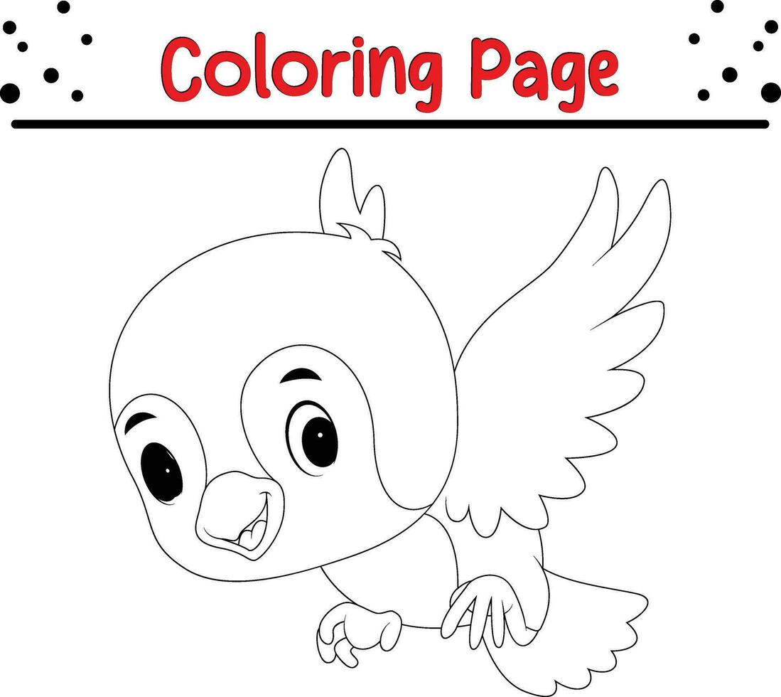 bébé oiseau coloration page pour enfants. animal coloration livre vecteur