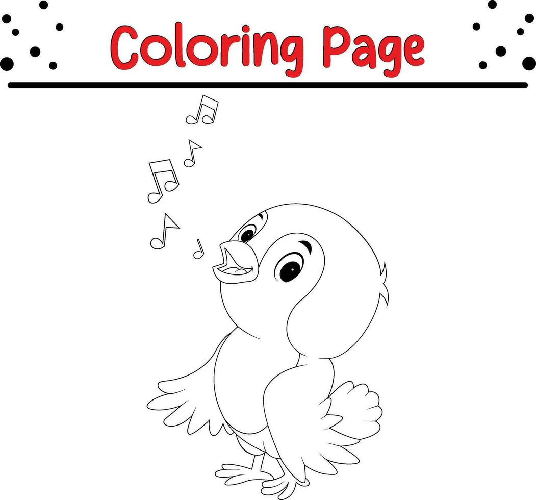 bébé oiseau coloration page pour enfants. animal coloration livre vecteur