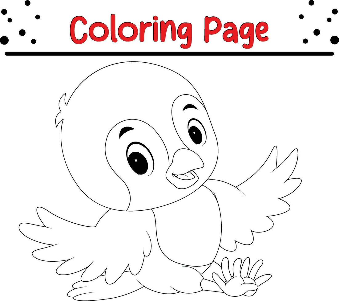 bébé oiseau coloration page pour enfants. animal coloration livre vecteur