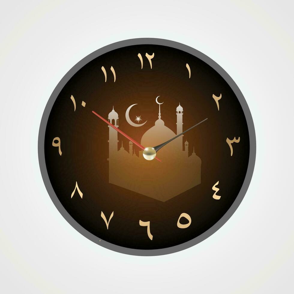 islamique influence dans mur l'horloge dessins vecteur