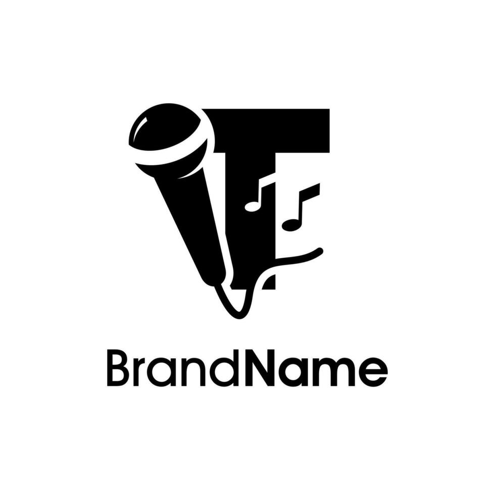 moderne initiale t la musique logo vecteur