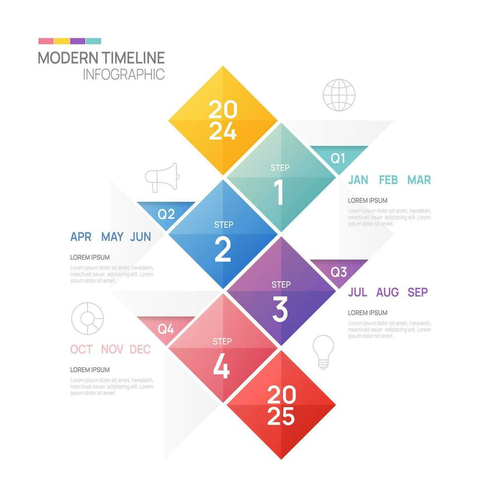 affaires étape chronologie infographie La Flèche modèle. moderne Étape importante élément chronologie diagramme calendrier et 4 trimestre les sujets, vecteur infographies.