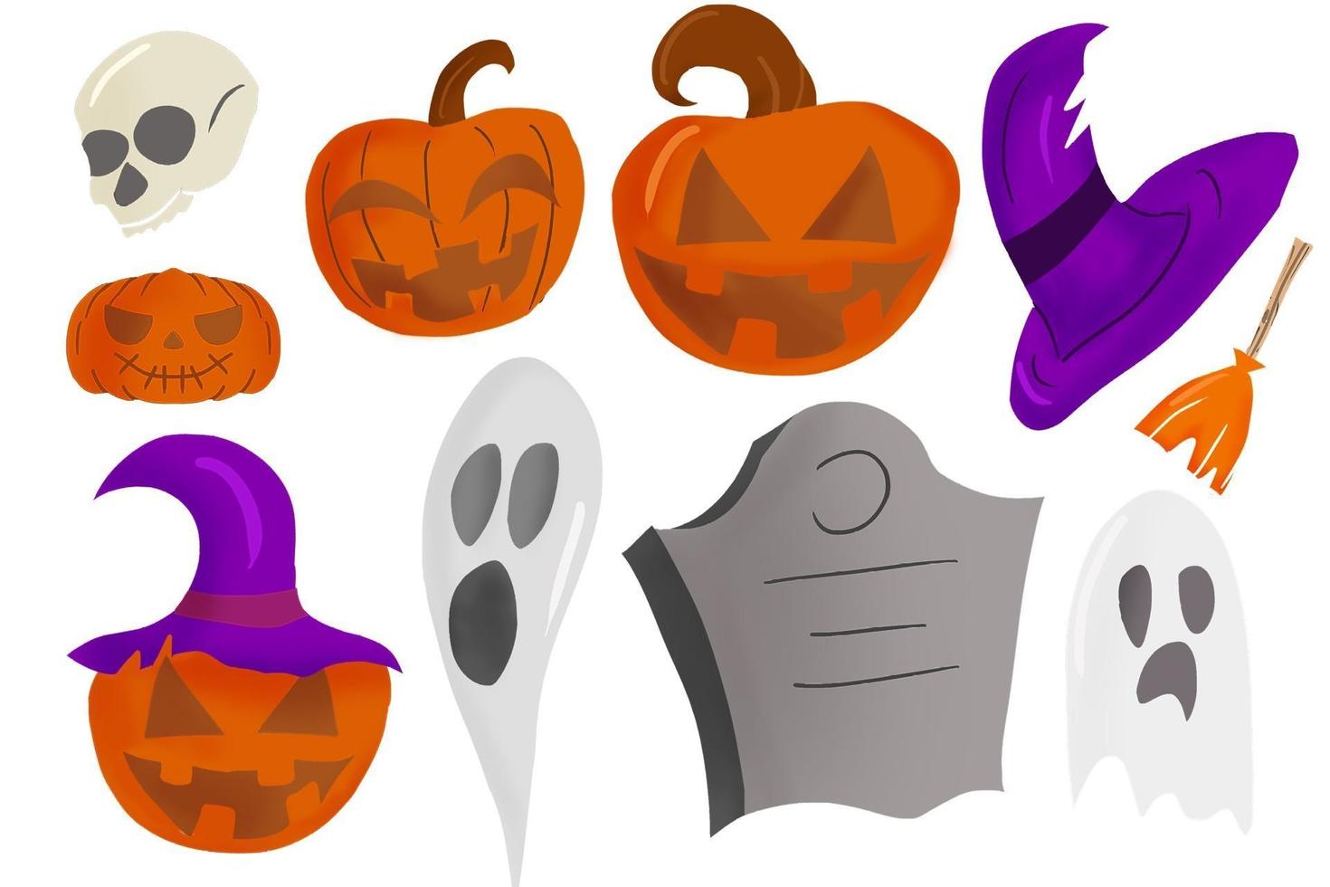 Halloween stuff vector illustration isolé dans un fond blanc