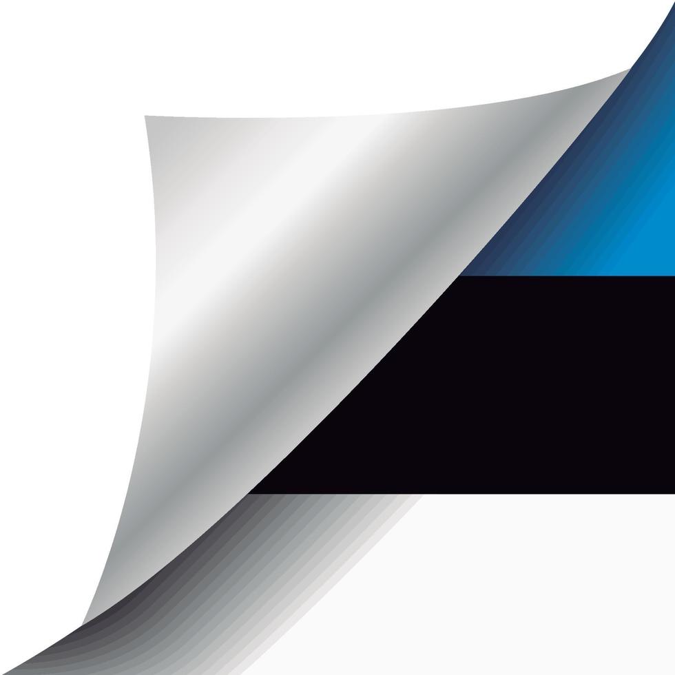 drapeau estonie avec coin recourbé vecteur