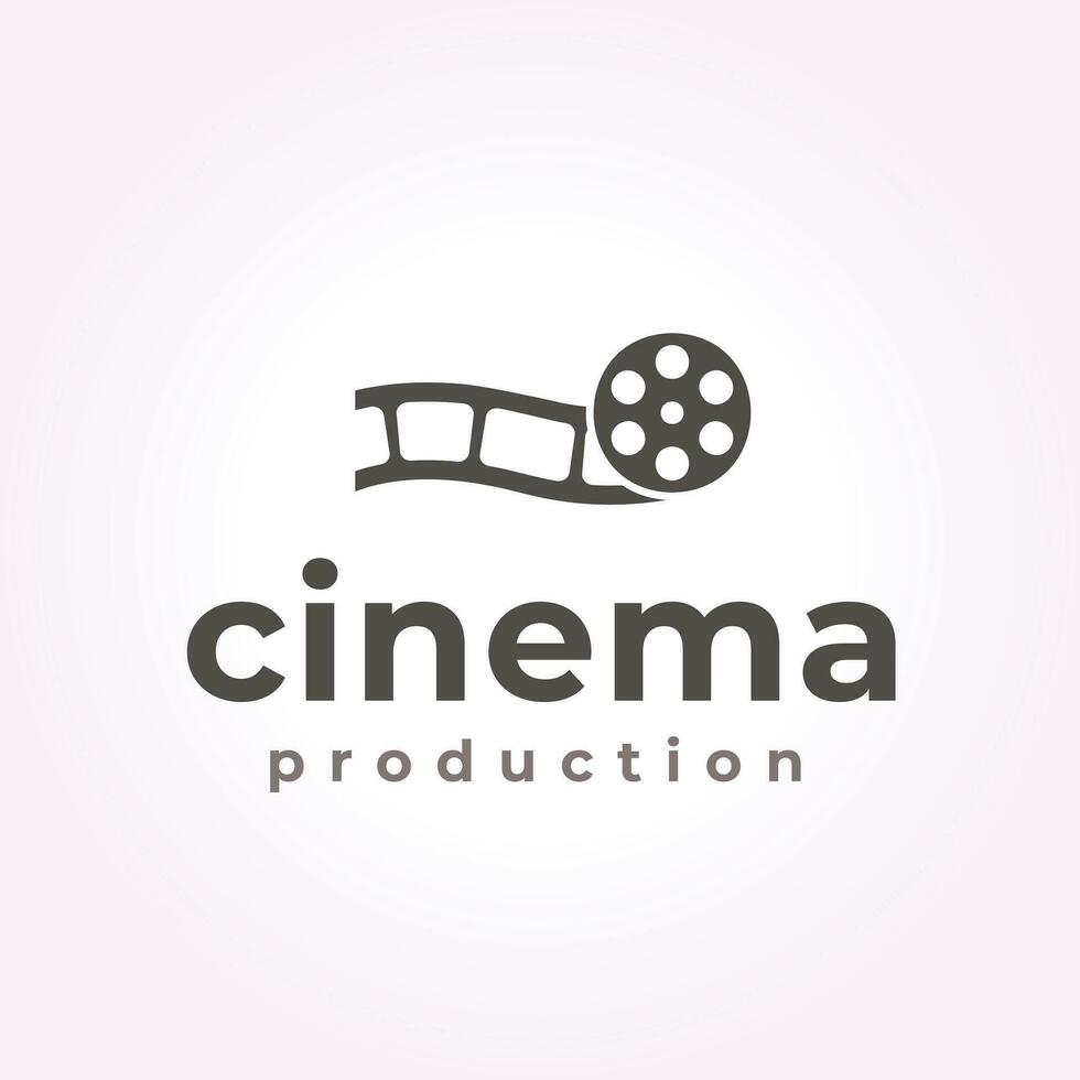 film rouleau logo conception, ancien cinéma icône vecteur illustration