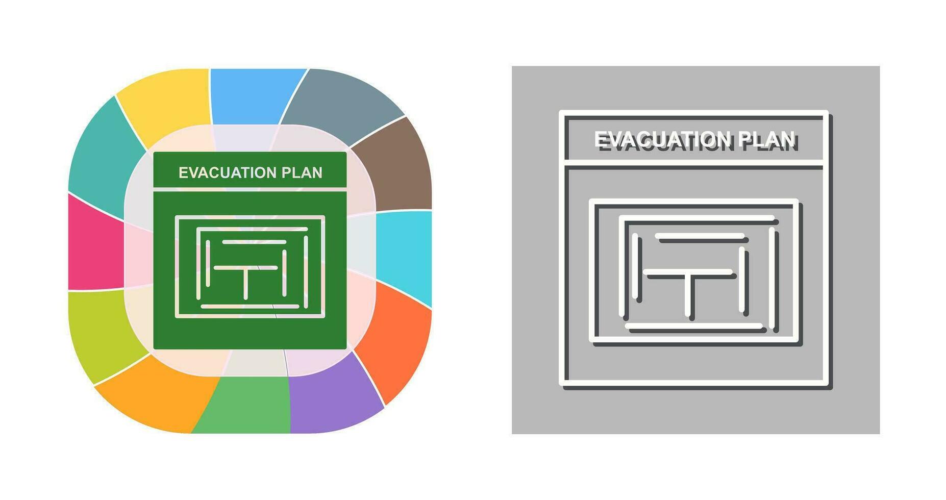 icône de vecteur de plan d'évacuation