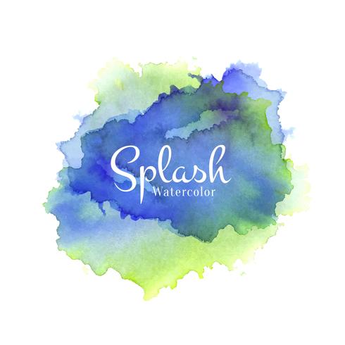 Aquarelle colorée splash design dessiné à la main vecteur