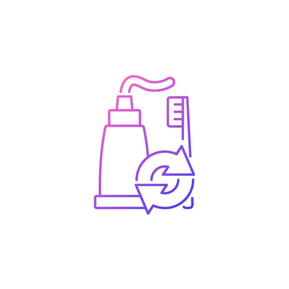 icône de vecteur linéaire dégradé de recharge de dentifrice