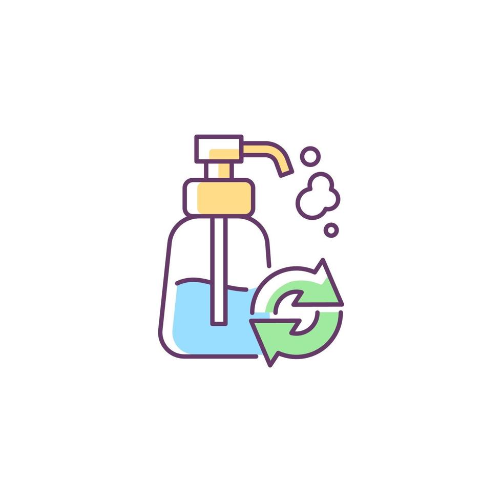 icône de couleur rvb de distributeur de savon rechargeable vecteur
