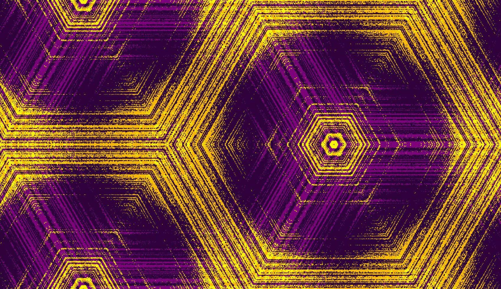 sans couture abstrait hexagonal texturé modèle dans violet et Jaune couleurs. symétrique géométrique ornement pour numérique papier, textile impression, fond d'écran Contexte conception vecteur