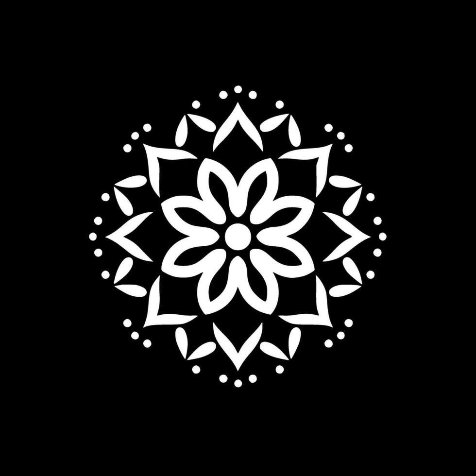 mandala - noir et blanc isolé icône - vecteur illustration