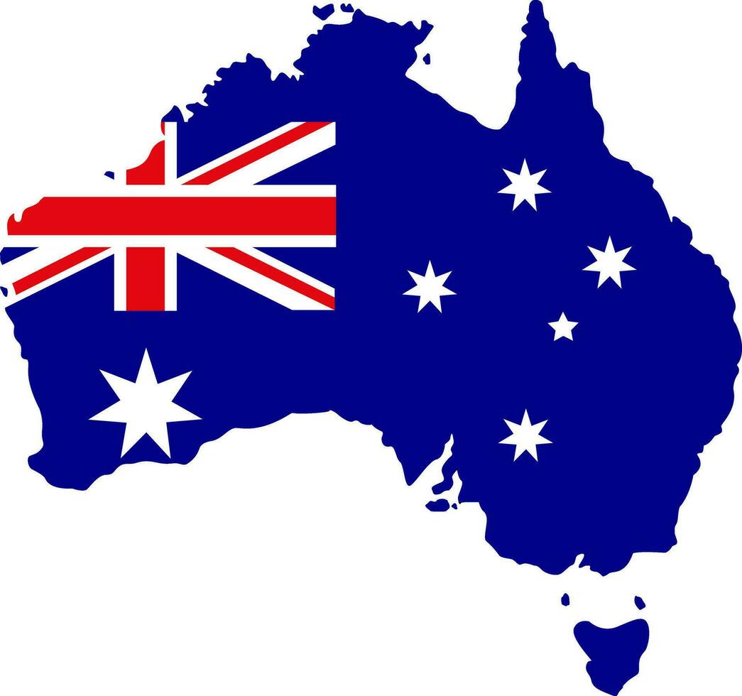 Australie carte. carte silhouette. Australie frontière. indépendance journée. bannière, affiche modèle. Etat les frontières de pays Australie. vecteur