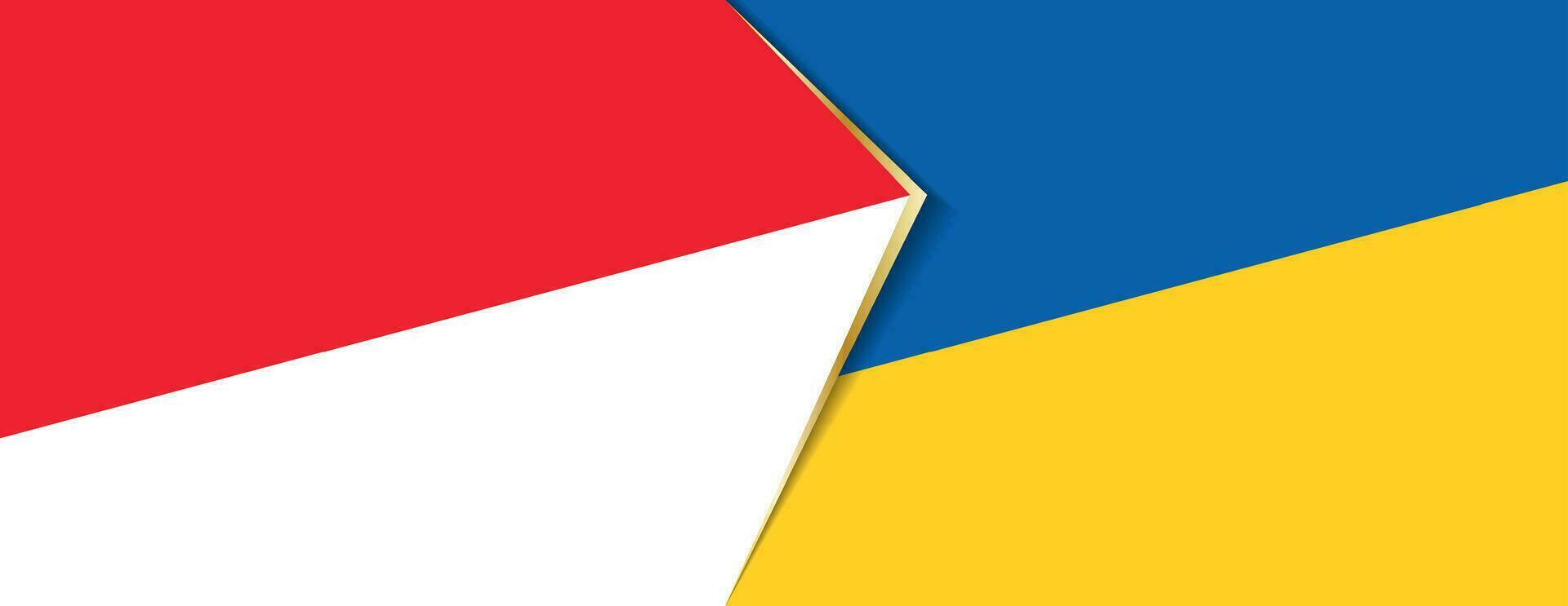 Indonésie et Ukraine drapeaux, deux vecteur drapeaux.