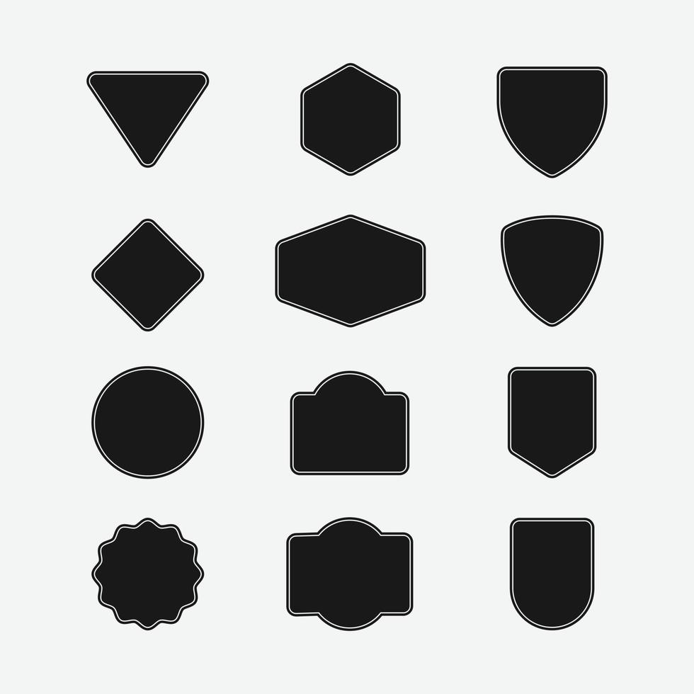 ensemble d'insigne vide vide emblème timbre étiquette autocollant crête vecteur