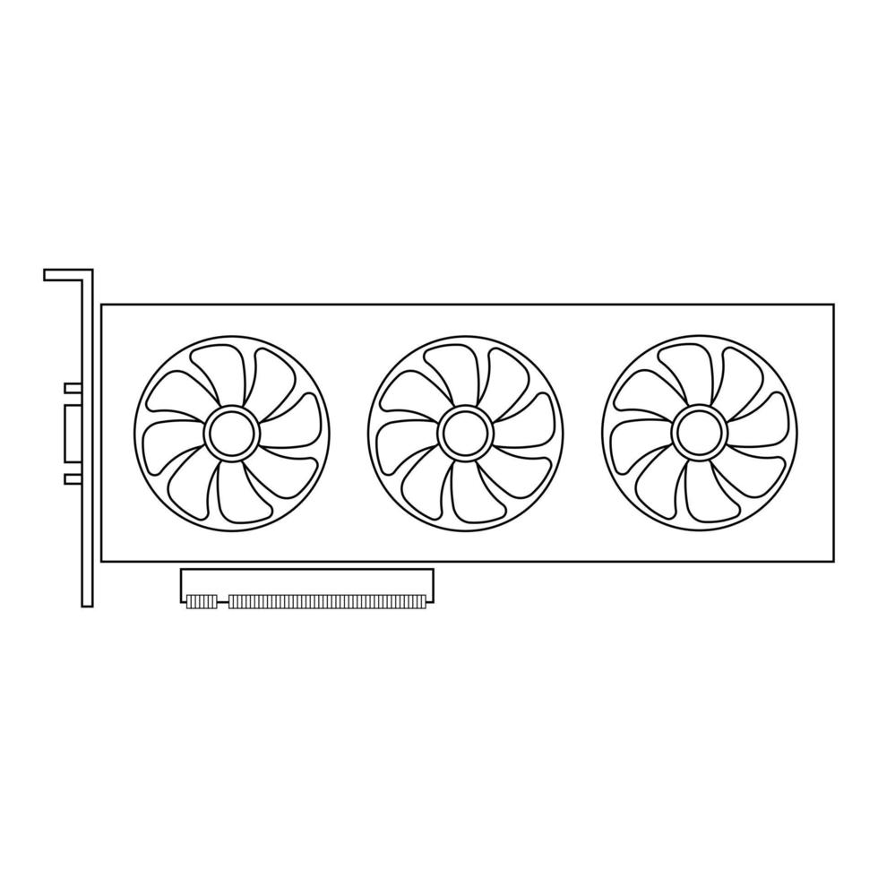 illustration simple de la carte graphique gpu vecteur