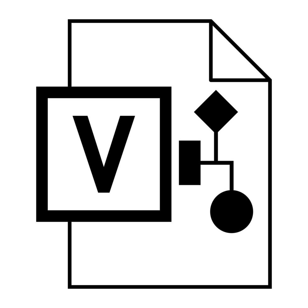 design plat moderne de l'icône du fichier de dessin visio logo vsd vecteur