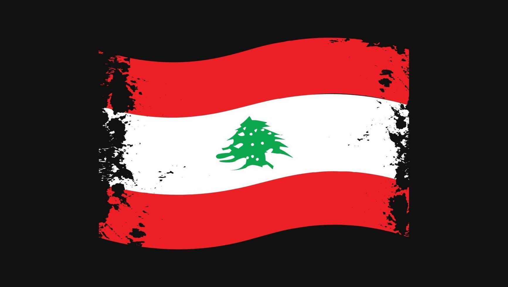 drapeau du liban avec pinceau vecteur