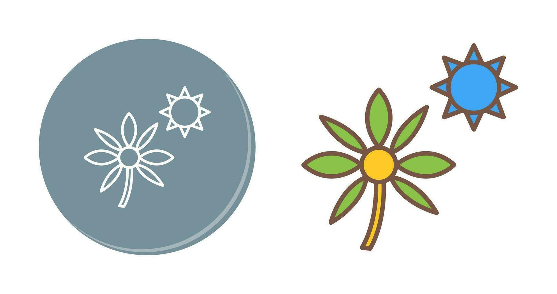 fleur dans l'icône de vecteur de lumière du soleil