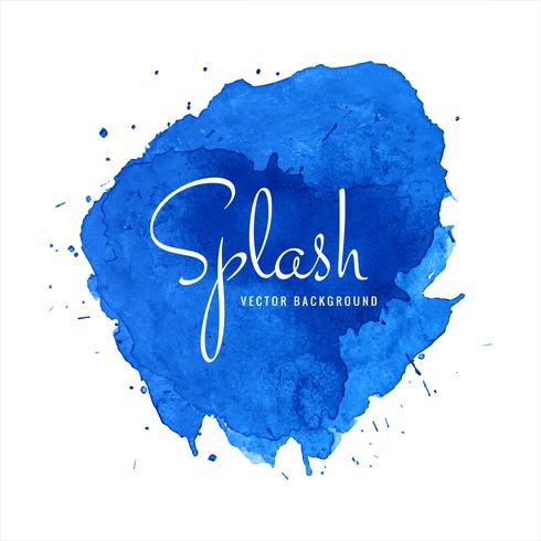 Beau bleu aquarelle Splash Design vecteur