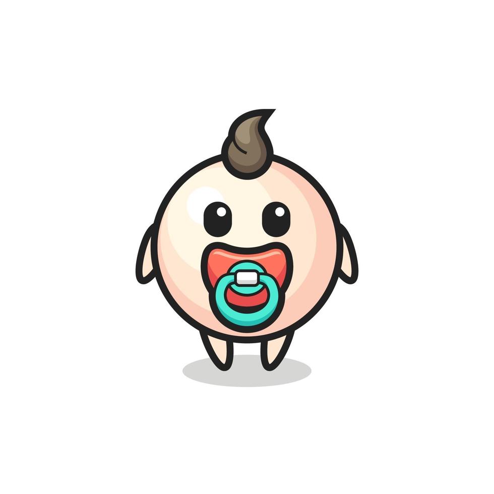 personnage de dessin animé de bébé perle avec tétine vecteur