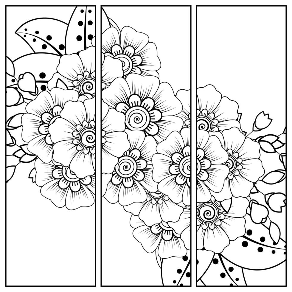 ornement décoratif fleur mehndi dans un style oriental ethnique vecteur