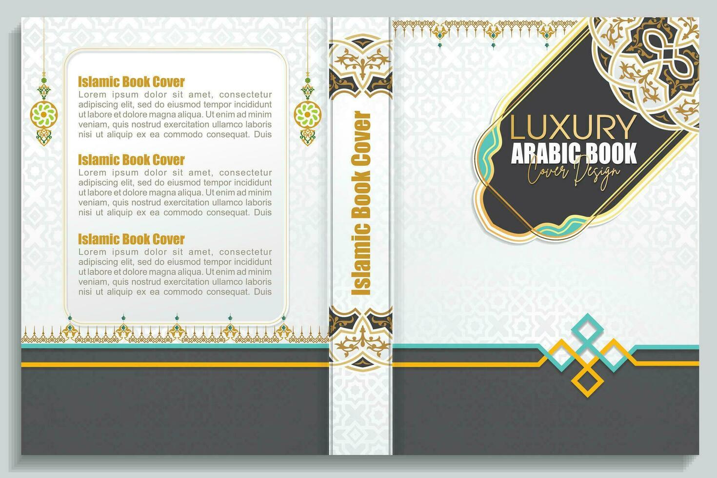 arabe islamique style livre couverture conception avec arabe modèle et ornements vecteur